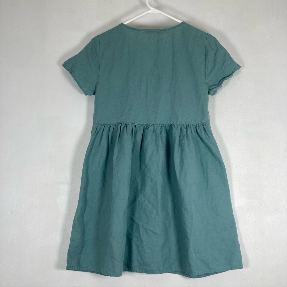 Madewell Mini Dress Babydoll Womens XS Green Alexandra Button Front Cottagecore - Picture 3 of 15